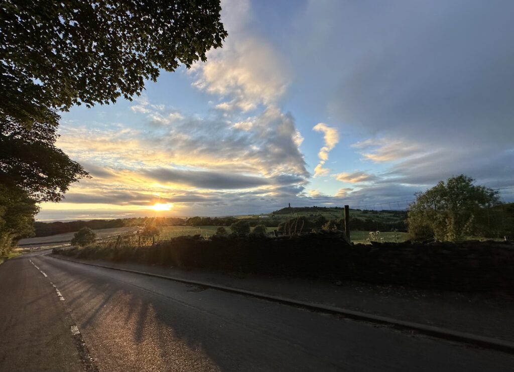 A sunset landscape of the area where Abbie lives and practices